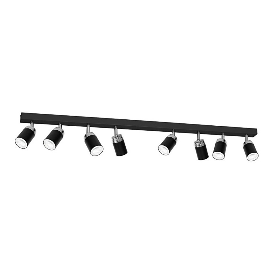 Foco RENO 8xGU10/60W/230V negro/cromo brillante