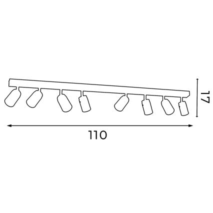 Foco RENO 8xGU10/8W/230V blanco/cromo brillante