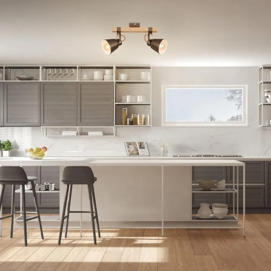 Foco retro 2x E27/40W/230V marrón