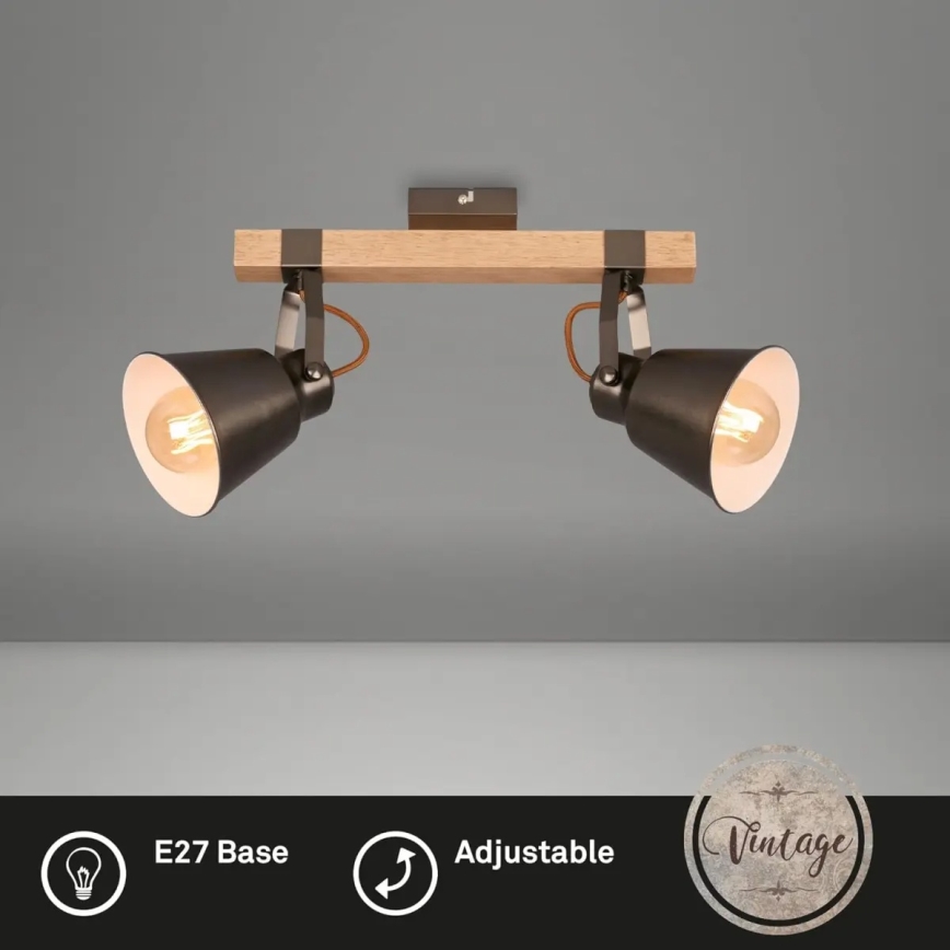 Foco retro 2x E27/40W/230V marrón