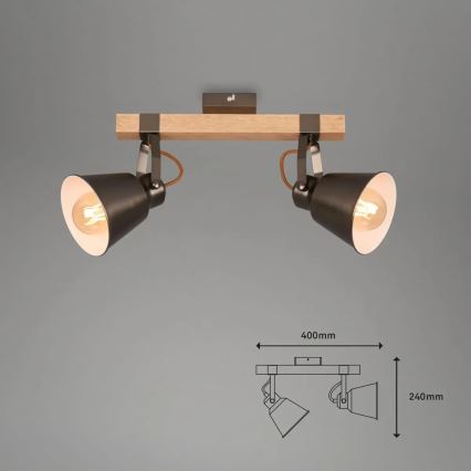 Foco retro 2x E27/40W/230V marrón