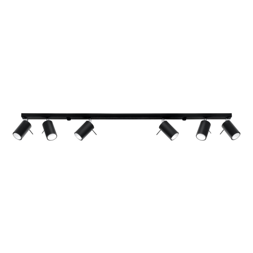 Foco RING 6L 6xGU10/10W/230V negro