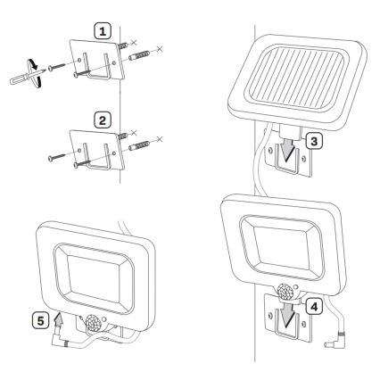 Foco solar LED con sensor DUO LED/1W/3,7V 1200 mAh IP44