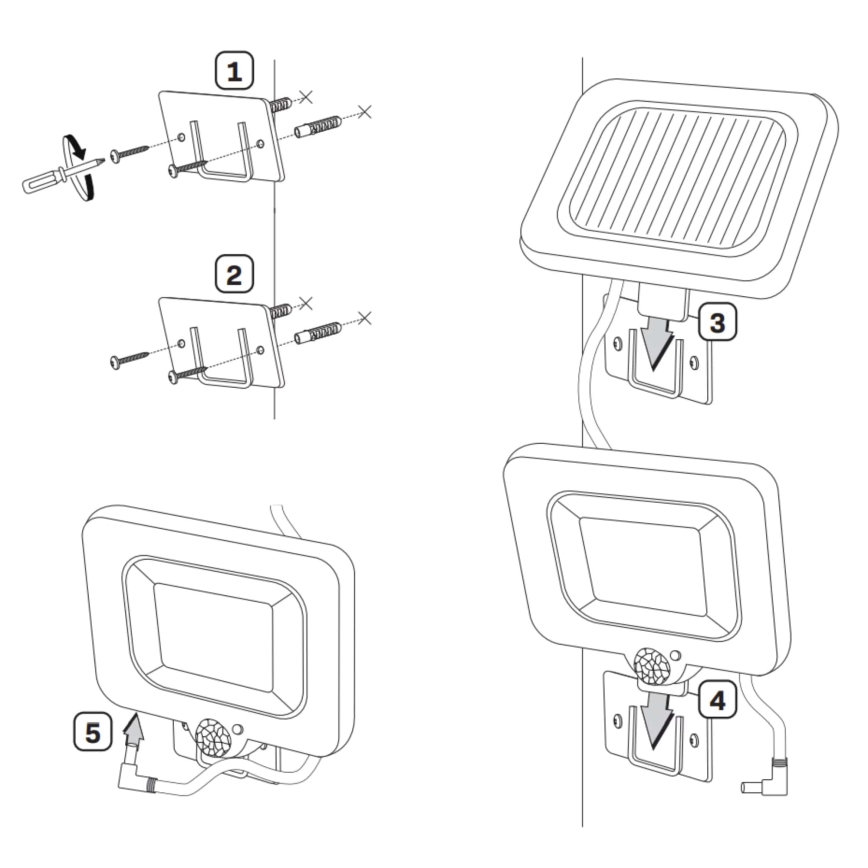 Foco solar LED con sensor DUO LED/1W/3,7V 1200 mAh IP44