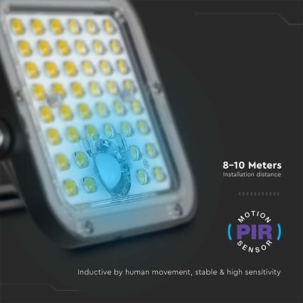 Foco solar LED con sensor LED/30W/6,4V 4000K 6000 mAh + mando a distancia