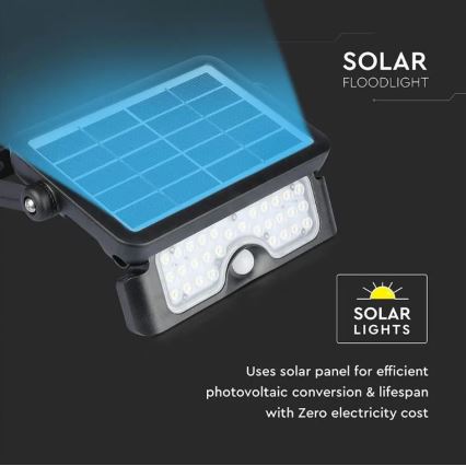 Foco solar LED con sensor LED/5W/3,7V IP65 4000K 3000 mAh