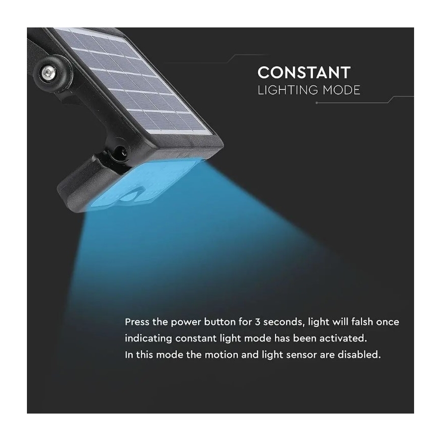 Foco solar LED con sensor LED/5W/3,7V IP65 4000K 3000 mAh