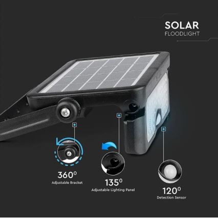 Foco solar LED con sensor LED/5W/3,7V IP65 4000K 3000 mAh