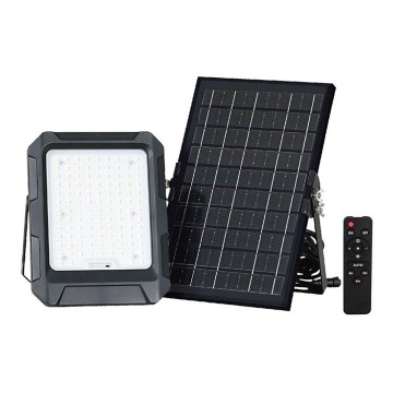 Foco solar LED LED/10W/3,7V IP65 4000K 8000 mAh negro + mando a distancia