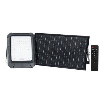 Foco solar LED LED/15W/3,7V IP65 4000K 12000 mAh negro + mando a distancia