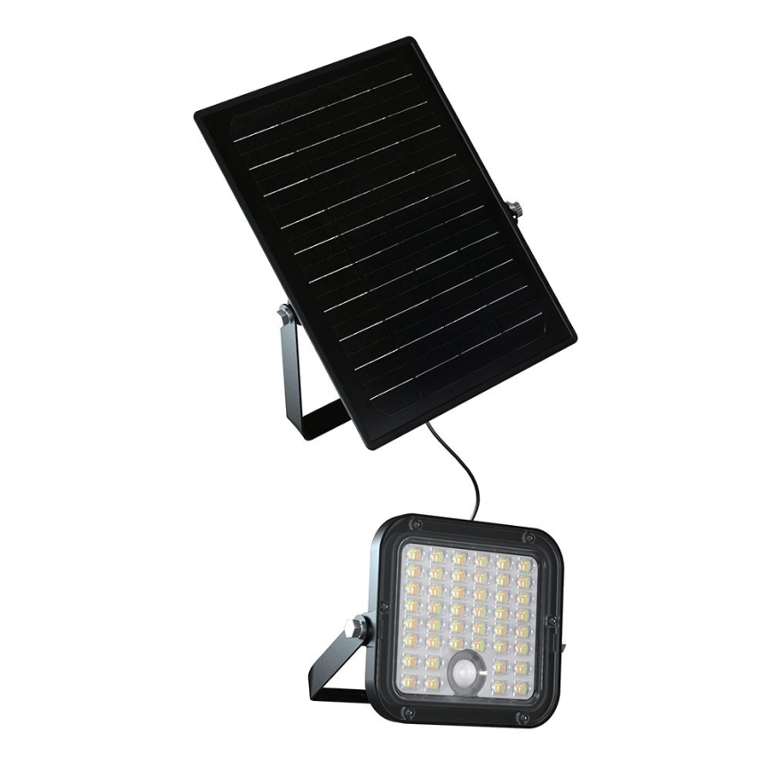 Foco solar LED regulable con sensor LED/10W/3,7V 4000/6000K IP65 3600 mAh + mando a distancia
