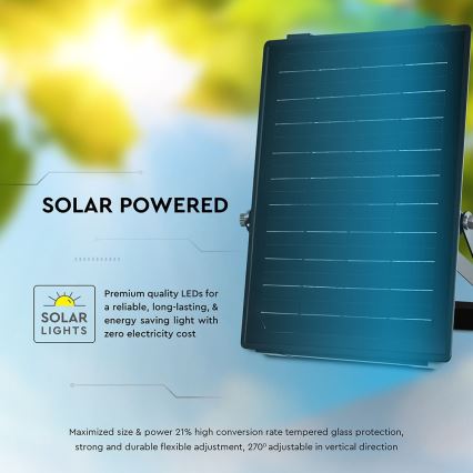 Foco solar LED regulable con sensor LED/10W/3,7V 4000/6000K IP65 3600 mAh + mando a distancia