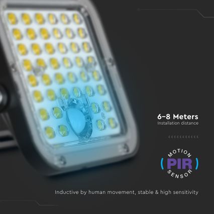 Foco solar LED regulable con sensor LED/10W/3,7V 4000/6000K IP65 3600 mAh + mando a distancia
