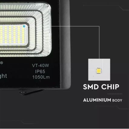 Foco solar LED regulable LED/16W/3,2V 4000K IP65 10000 mAh + mando a distancia