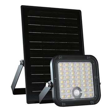 Foco solar LED regulable con sensor LED/10W/3,7V 4000/6000K IP65 3600 mAh + mando a distancia