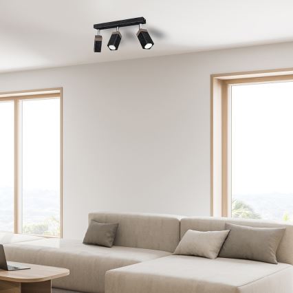 Foco SOLO 3xGU10/MR11/40W/230V negro