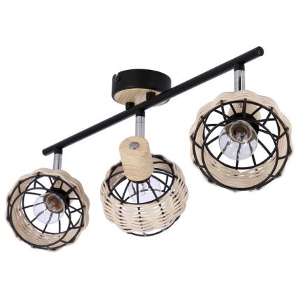 Foco TAJGA 3xE14/40W/230V ratán/negro