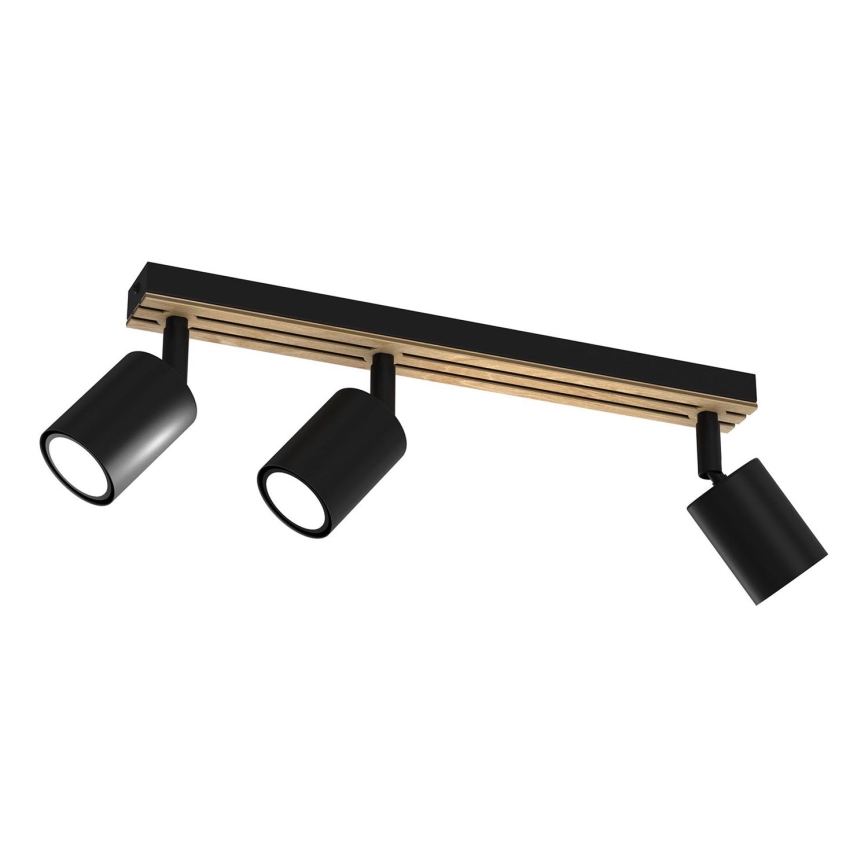 Foco TERRA 3xGU10/8W/230V negro/roble
