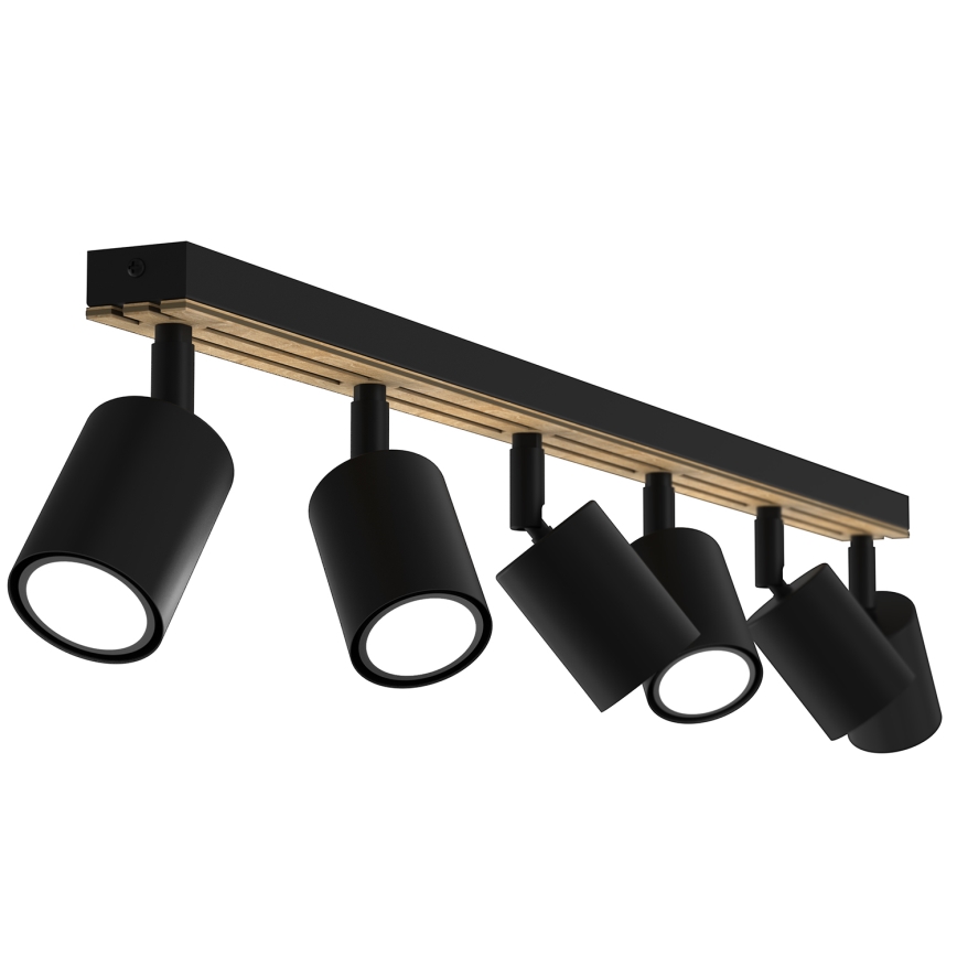 Foco TERRA 6xGU10/8W/230V negro/roble