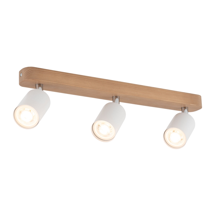 Foco TOP WOOD 3xGU10/10W/230V blanco/madera