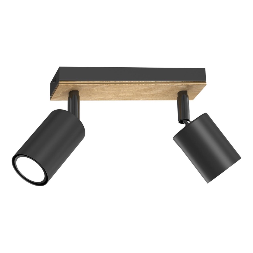 Foco TULON 2xGU10/8W/230V negro/roble