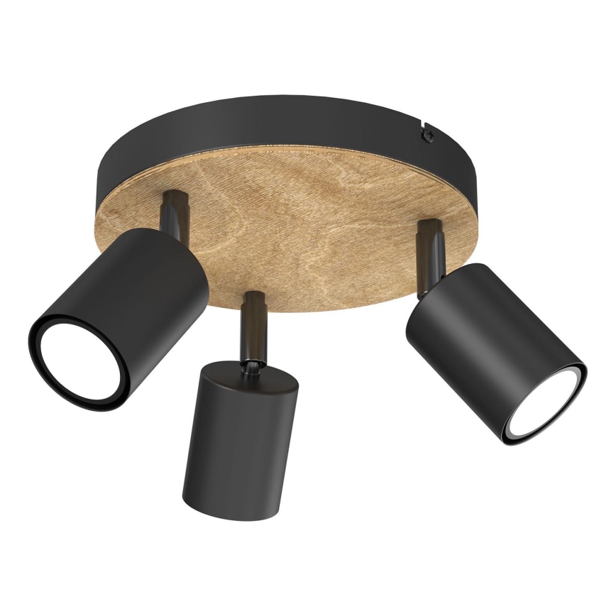 Foco TULON 3xGU10/8W/230V negro/roble