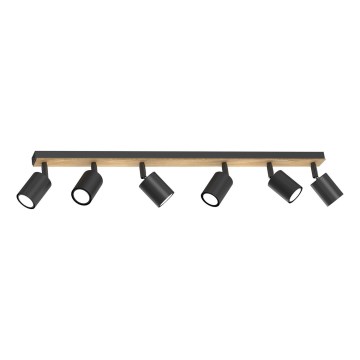 Foco TULON 6xGU10/8W/230V negro/roble