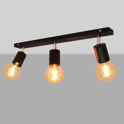 Foco TUNE 3xE27/20W/230V negro