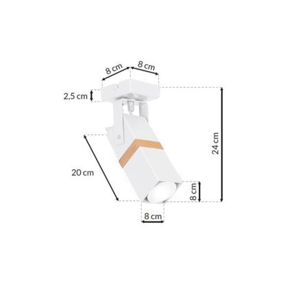 Foco VIDAR 1xGU10/25W/230V blanco