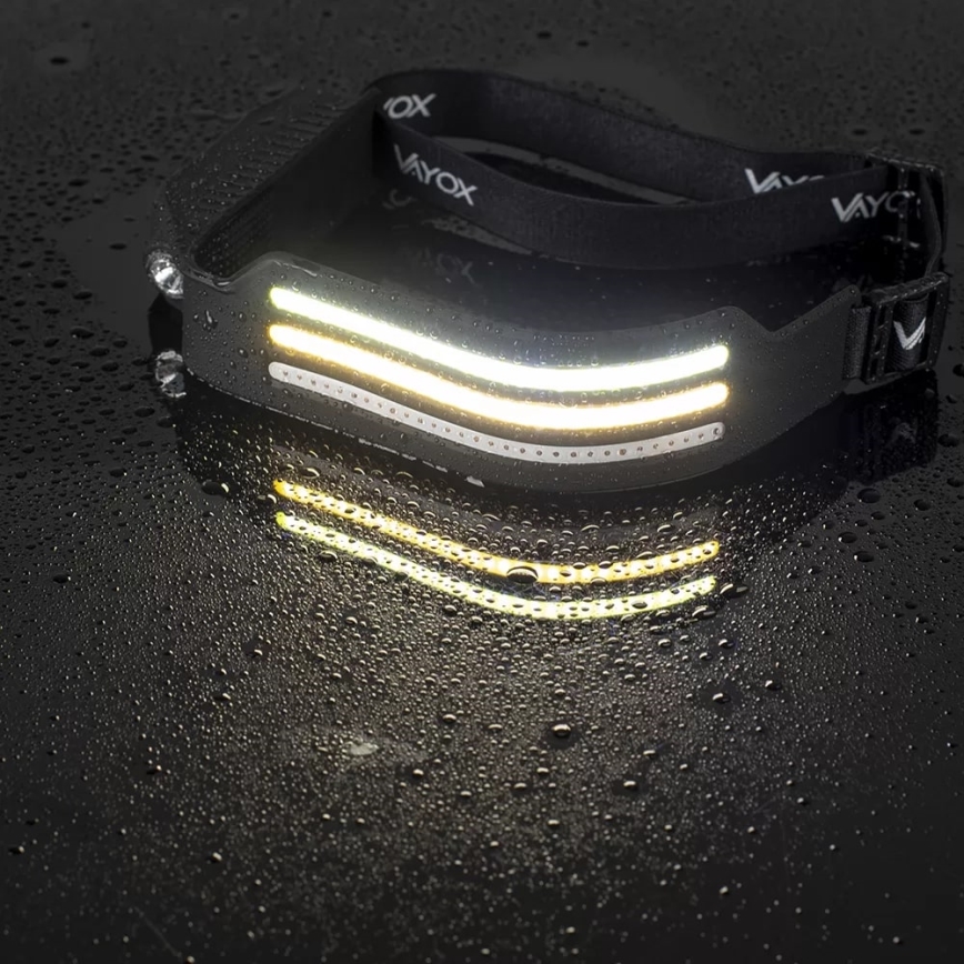 Linterna frontal recargable LED regulable con sensor y luz roja 4xLED/5V IP44 300 lm 1200 mAh