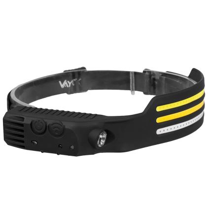 Linterna frontal recargable LED regulable con sensor y luz roja 4xLED/5V IP44 300 lm 1200 mAh