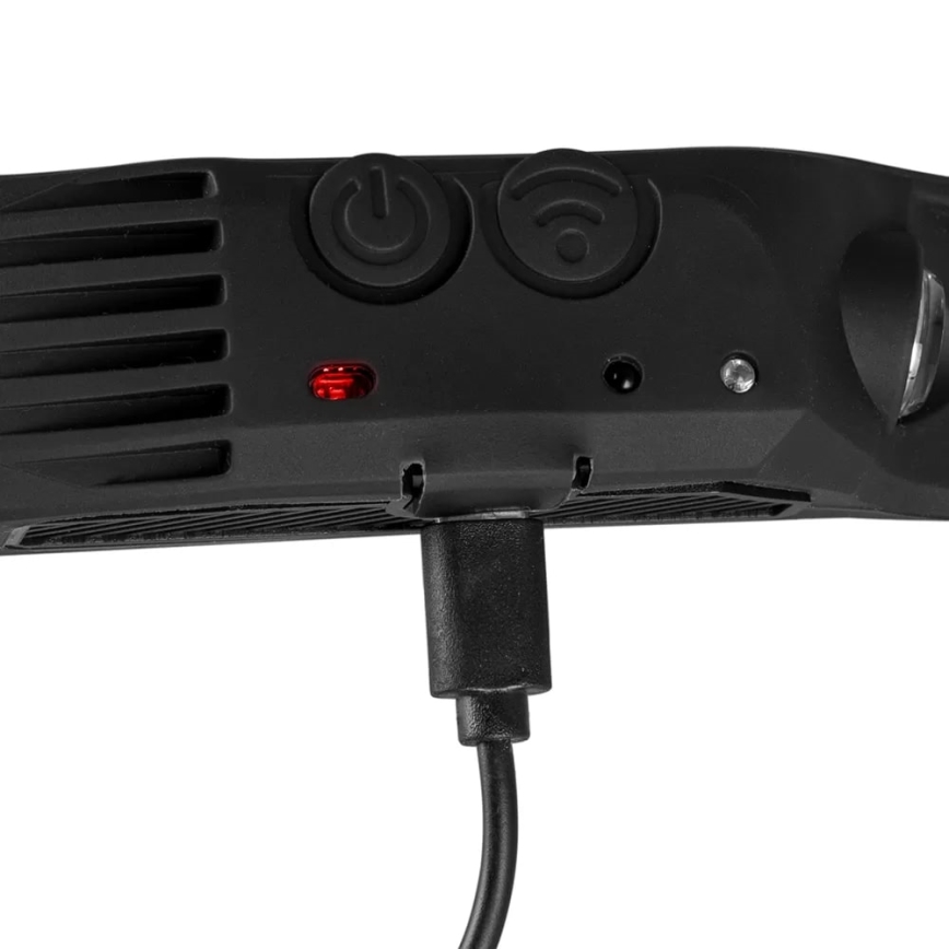 Linterna frontal recargable LED regulable con sensor y luz roja 4xLED/5V IP44 300 lm 1200 mAh