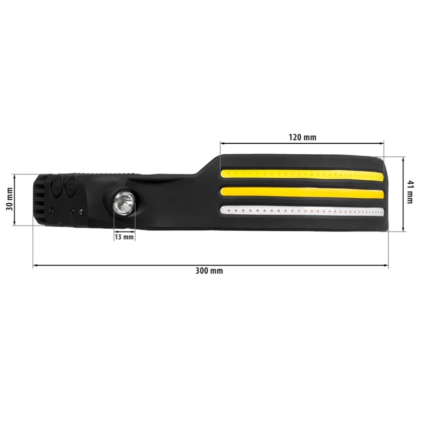 Linterna frontal recargable LED regulable con sensor y luz roja 4xLED/5V IP44 300 lm 1200 mAh