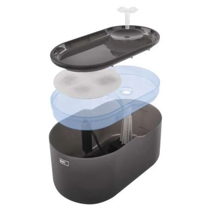 Fuente de agua inteligente para mascotas 2,6 l/5V gris Wi-Fi