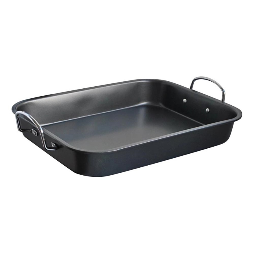 Fuente para horno con asas TORO 37x4x29 cm negra