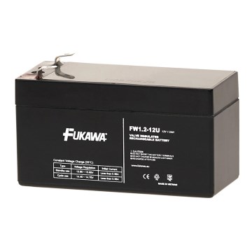 FUKAWA FW 1,2-12 U - Batería de plomo-ácido 12V/1,2Ah con terminal Faston 4,7 mm
