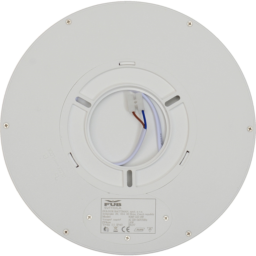 Fulgur 41810 - Plafón LED NOMY LED/18W/230V 3000/4000/6000K IP40 diá. 23 cm blanco