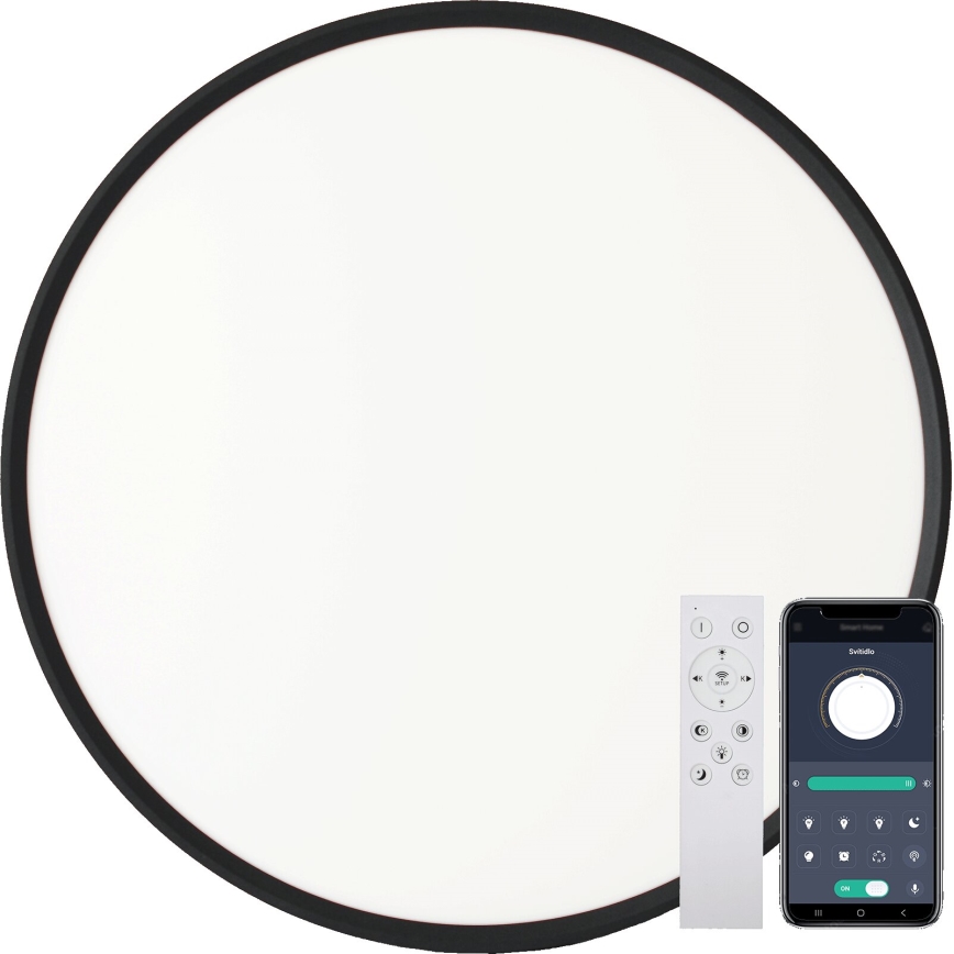 Fulgur s-43040 - Plafón LED regulable NOMY-RC LED/40W/230V 3000/4000/6500K Ø 50 cm IP40 negro + control remoto