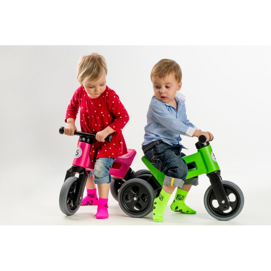 Funny Wheels - Bicicleta sin pedales 2 en 1 RIDER SPORT rosa/negro