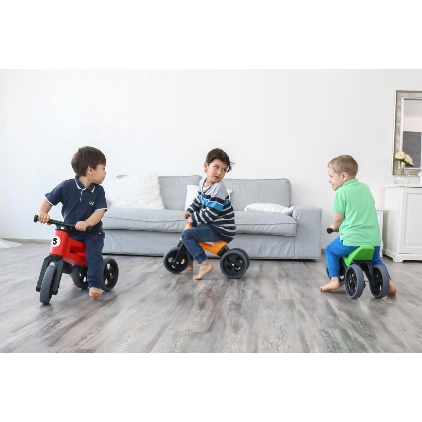 Funny Wheels - Bicicleta sin pedales 2 en 1 RIDER SPORT verde/negro