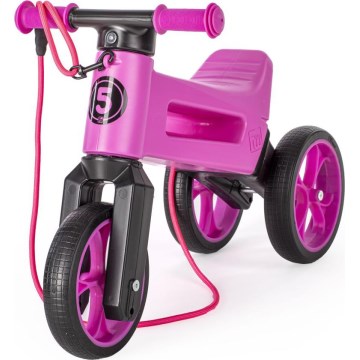 Funny Wheels - Bicicleta sin pedales 2 en 1 RIDER SUPER SPORT rosa/negro