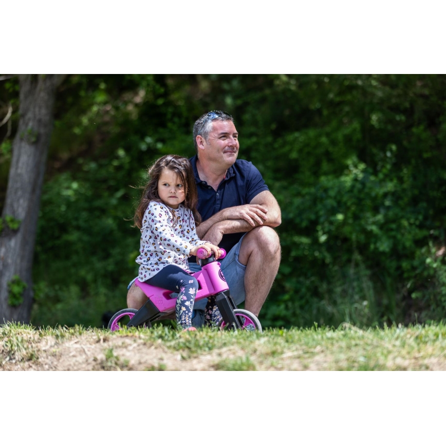 Funny Wheels - Bicicleta sin pedales 2 en 1 RIDER SUPER SPORT rosa/negro