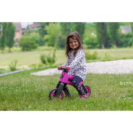 Funny Wheels - Bicicleta sin pedales 2 en 1 RIDER SUPER SPORT rosa/negro
