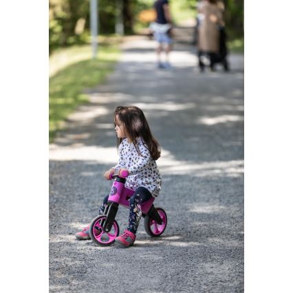 Funny Wheels - Bicicleta sin pedales 2 en 1 RIDER SUPER SPORT rosa/negro