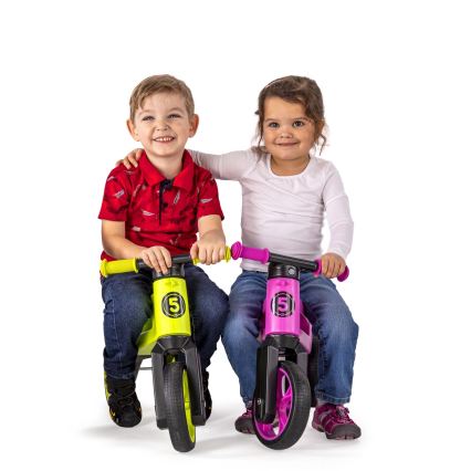 Funny Wheels - Bicicleta sin pedales 2 en 1 RIDER SUPER SPORT rosa/negro