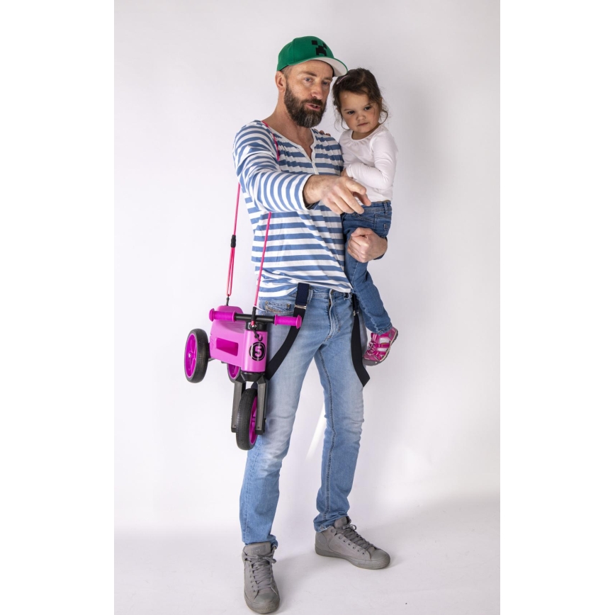 Funny Wheels - Bicicleta sin pedales 2 en 1 RIDER SUPER SPORT rosa/negro