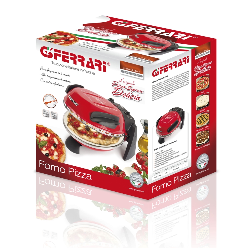 G3Ferrari G1000602 - Horno para pizza DELIZIA 1200W/230V rojo