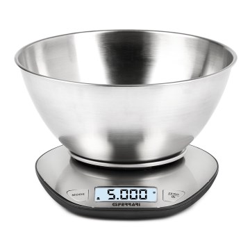 G3Ferrari G2006200 - Balanza de cocina digital con cuenco de acero inoxidable, 2xAAA