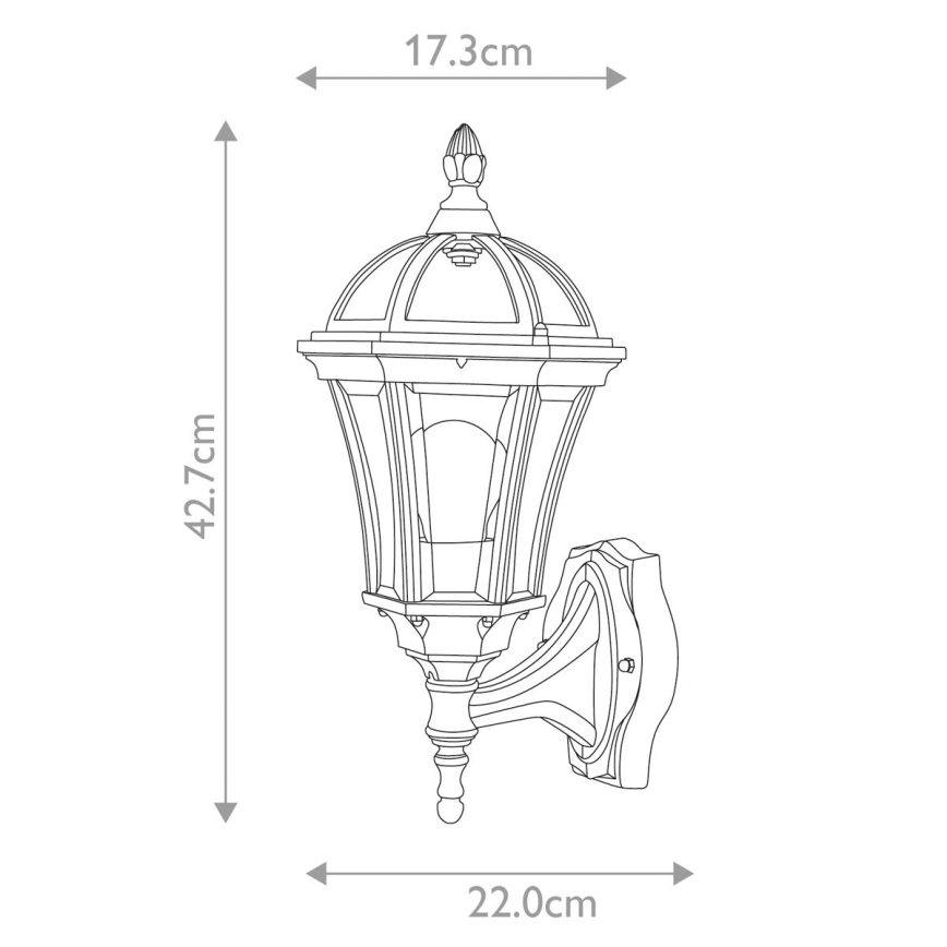 Garden Zone - Aplique de exterior LEDBURY 1xE27/100W/230V IP44