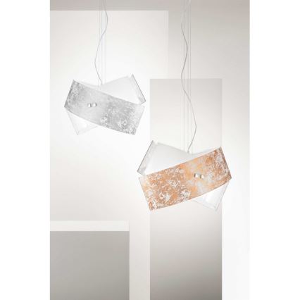 Gea Luce CAMILLA S G arg - Lámpara colgante CAMILLA 2xE27/70W/230V plata